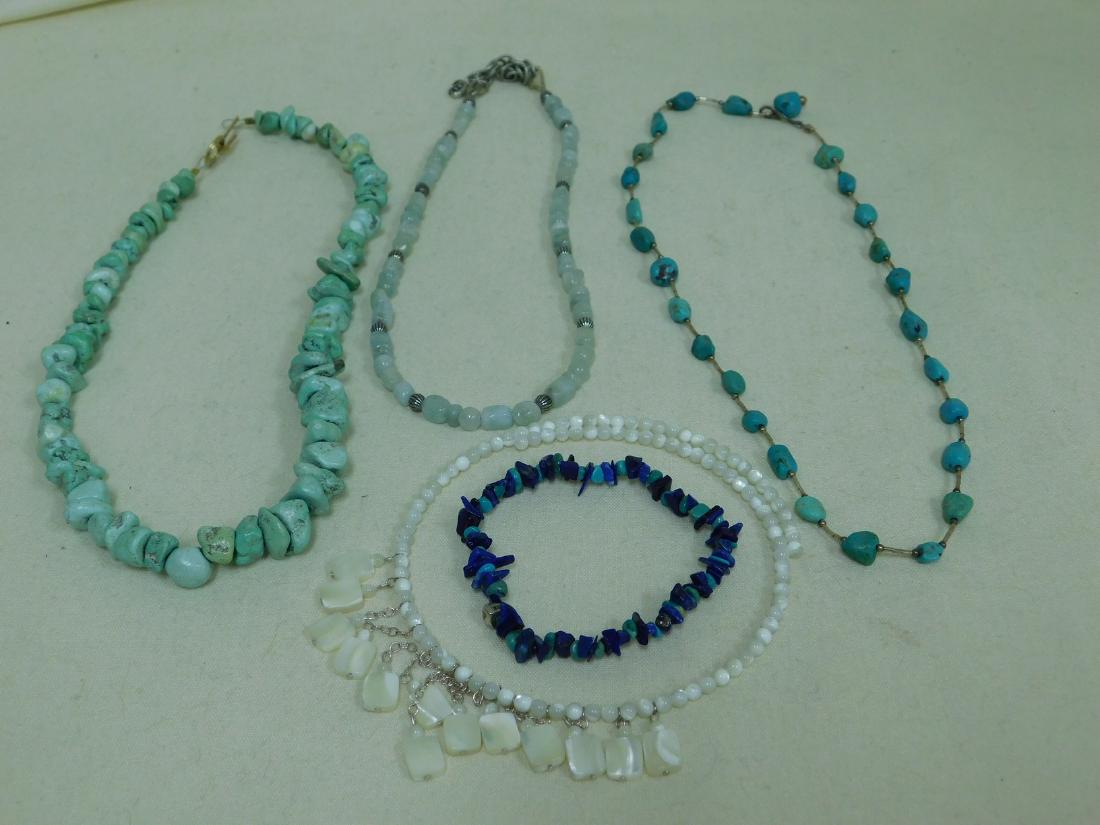 VARIOUS TURQUOISE AND OTHER BEADED NECKLACES (1 of 6)