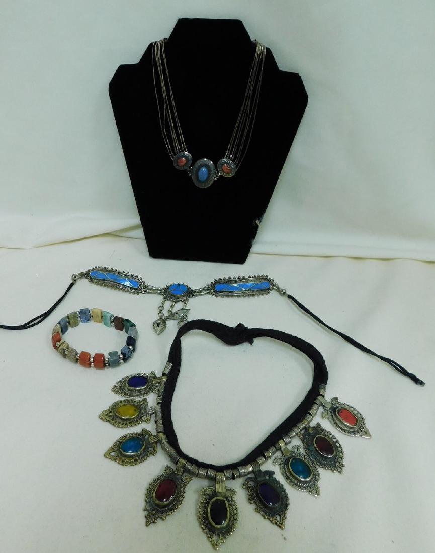 3 COSTUME CHOKERS AND A STRETCH BRACELET (1 of 7)