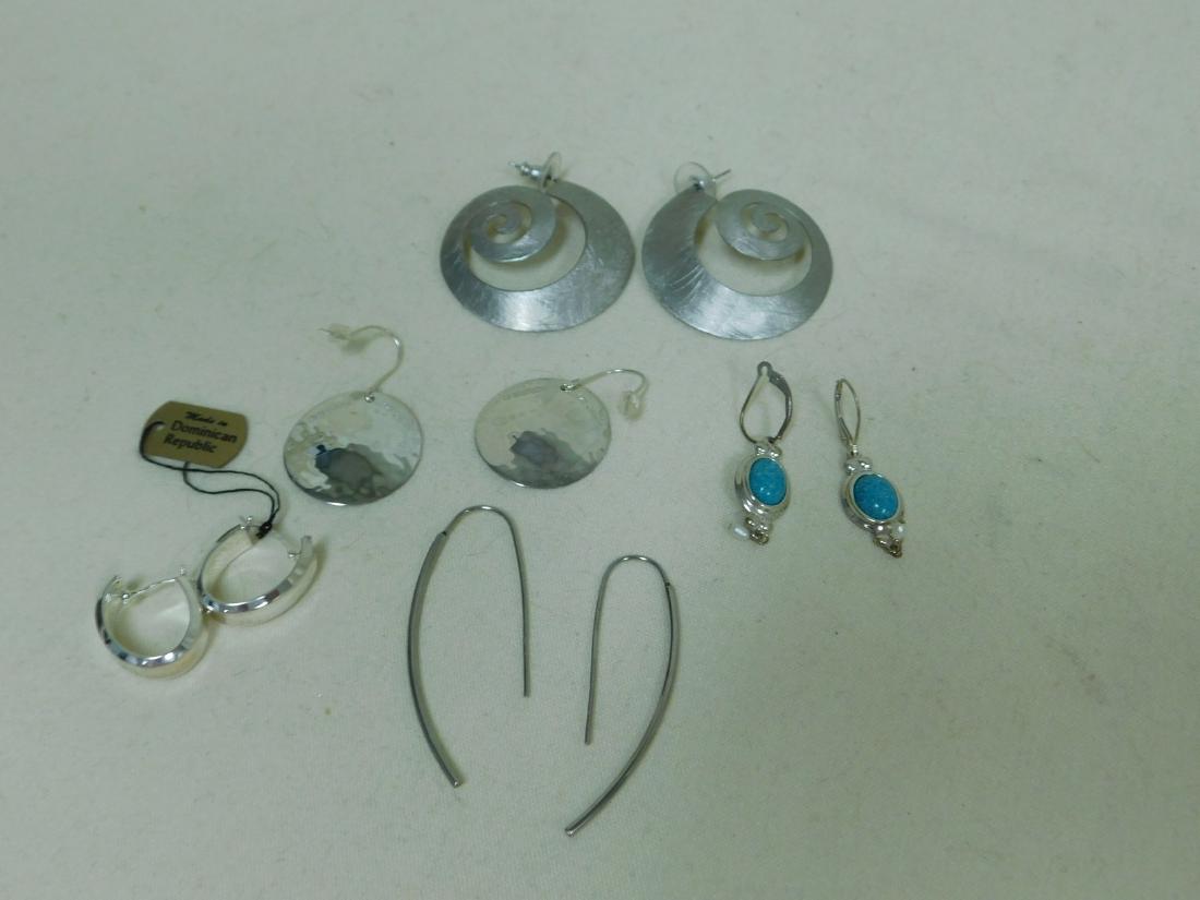 5 PAIRS OF PIERCED EARRINGS - 3 MARKED 925 (1 of 6)