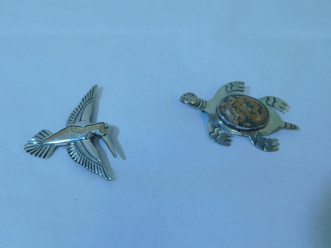 2 925 SILVER BROOCHES - 1 WITH 14K CENTER (1 of 5)