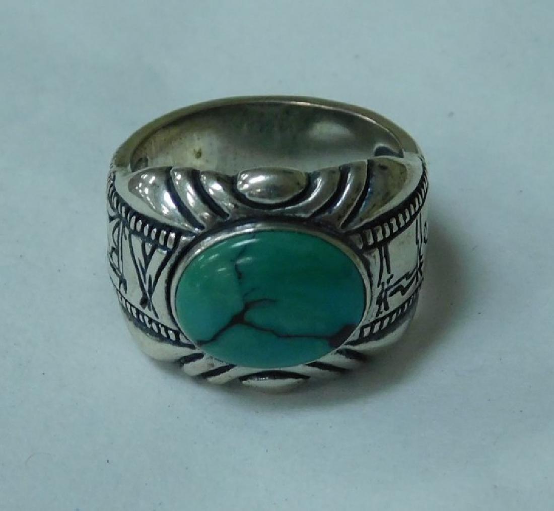 STERLING SILVER TURQOISE RING (1 of 4)