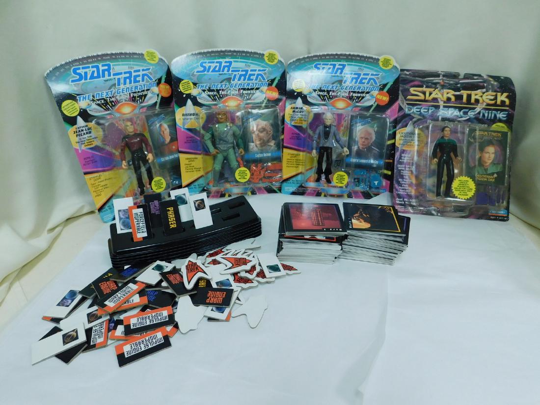NIB STAR TREK FIGURINES & MORE: NIB STAR TREK FIGURINES & MORE - 3 NIP STAR TREK THE NEXT GENERATION FIGURINES WITH EXCLUSIVE SKYBOX PLAYMATES COLLECTOR CARD INCLUDED - STAR TREK DEEP SPACE NINE FIGURINE WITH UNIQUE SKYBOX PLAYMATES
