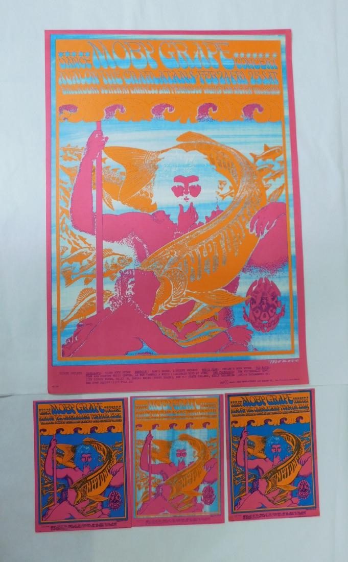 1967 ORIGINAL MOBY GRAPE CONCERT POSTER & MORE: 1967 ORIGINAL MOBY GRAPE CONCERT POSTER & MORE - NEPTUNES NOTION - FEBRUARY 24 & 25 - MOBY GRAPE - THE CHARLATANS - DANCE CONCERT AVALON BALLROOM - FAMILY DOG PRODUCTION - POSTER NO 49-1 - NO HOLES OR