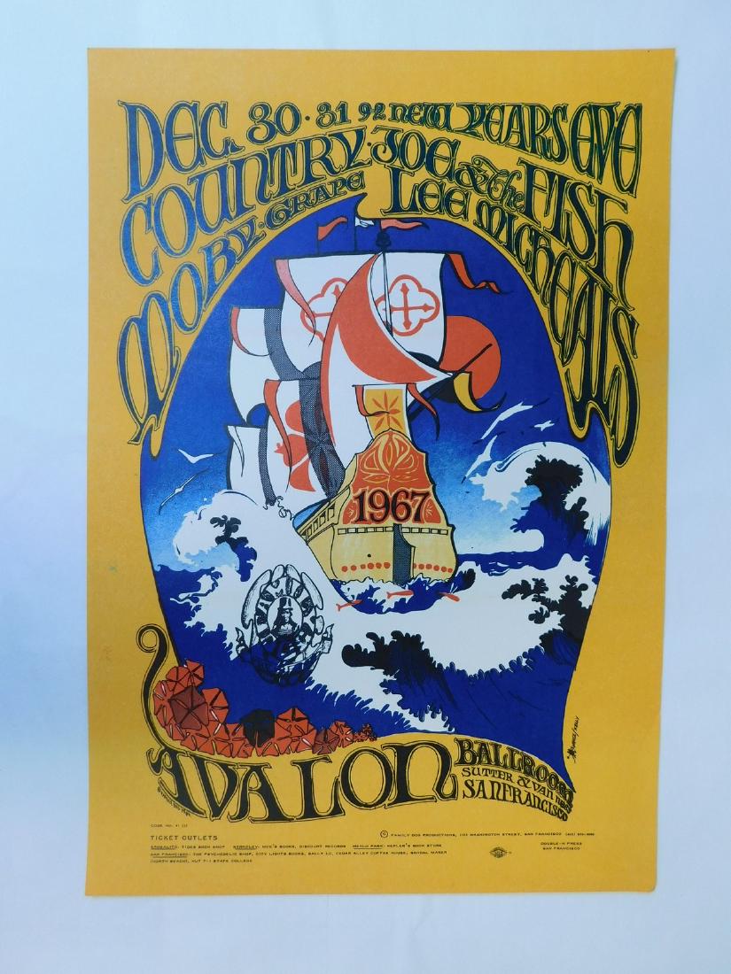 1966 ORIGINAL COUNTRY JOE AND THE FISH CONCERT POS: 1966 ORIGINAL COUNTRY JOE AND THE FISH CONCERT POSTER - MOBY GRAPE AND LEE MICHAELS - 13 1/8 x 19 INCHES - FAMILY DOG PRODUCTION - AVALON BALLROOM - VIVID PRINT - NO. 41 (1) - DOUBLE H PRESS