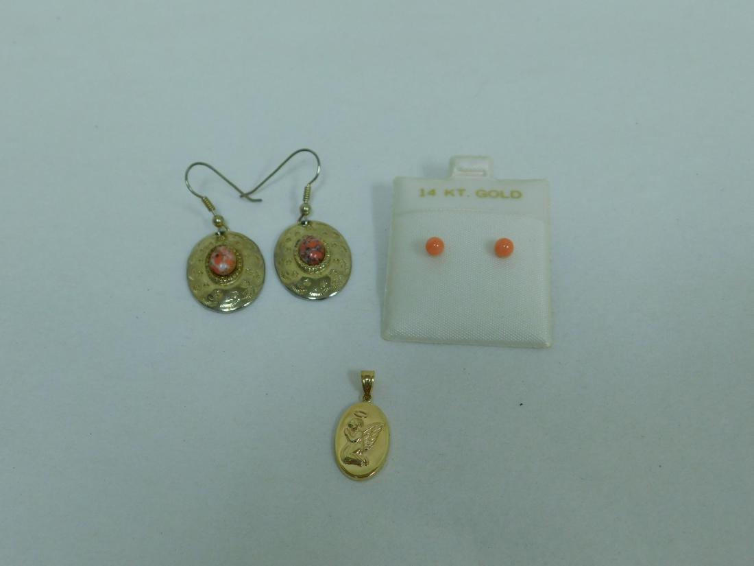 10K GOLD PENDANT - 14K GOLD EARRINGS & MORE (1 of 6)