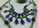 2 SILVER LIKE NECKLACES WITH MULTI-COLOR STONE BEA - 3