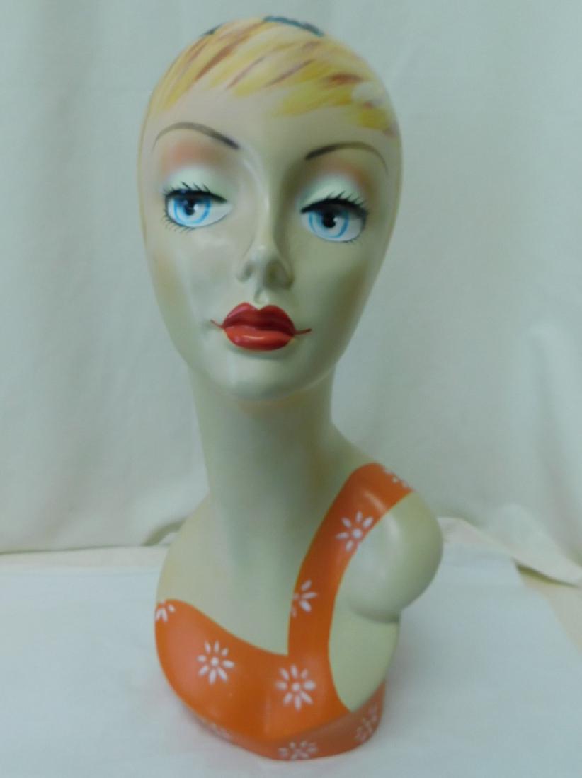 HAND PAINTED 1920'S MANNEQUIN BUST (1 of 4)