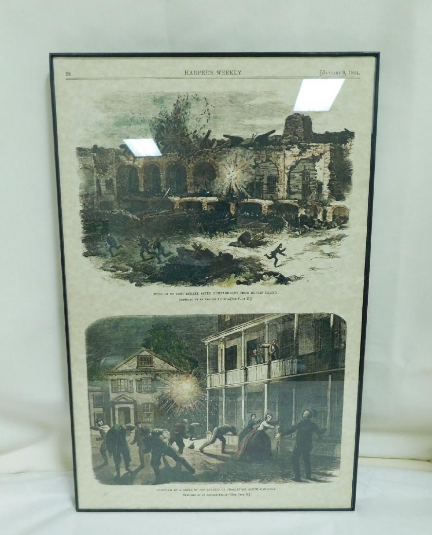 FRAMED 1864 HARPERS WEEKLY PAGE (1 of 4)