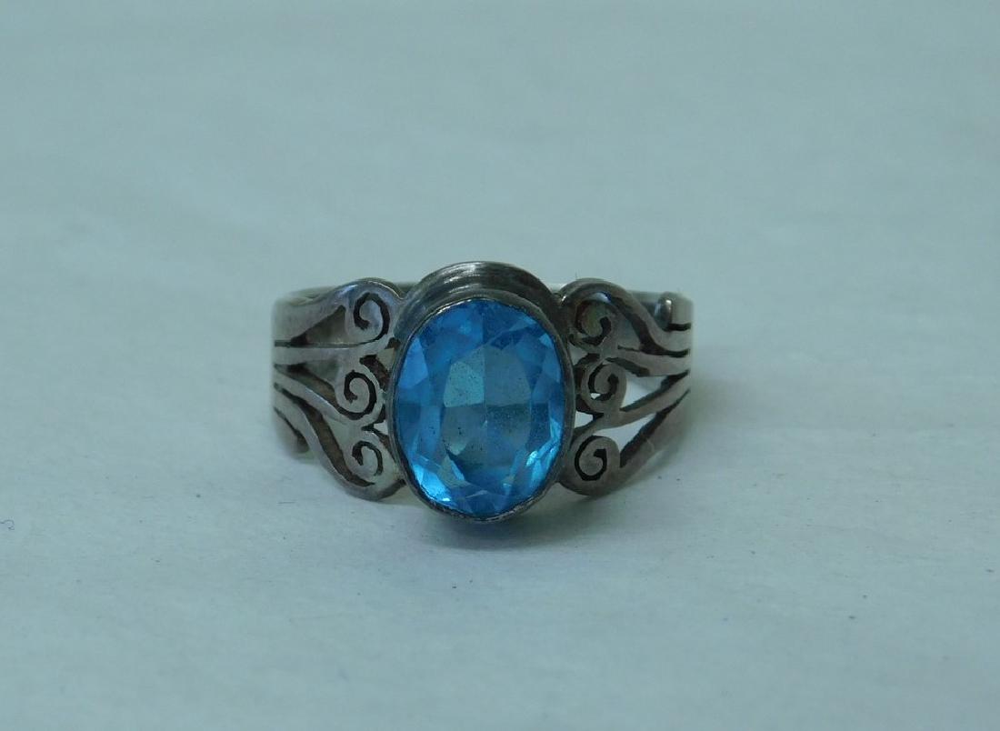 STERLING & BLUE TOPAZ RING (1 of 5)