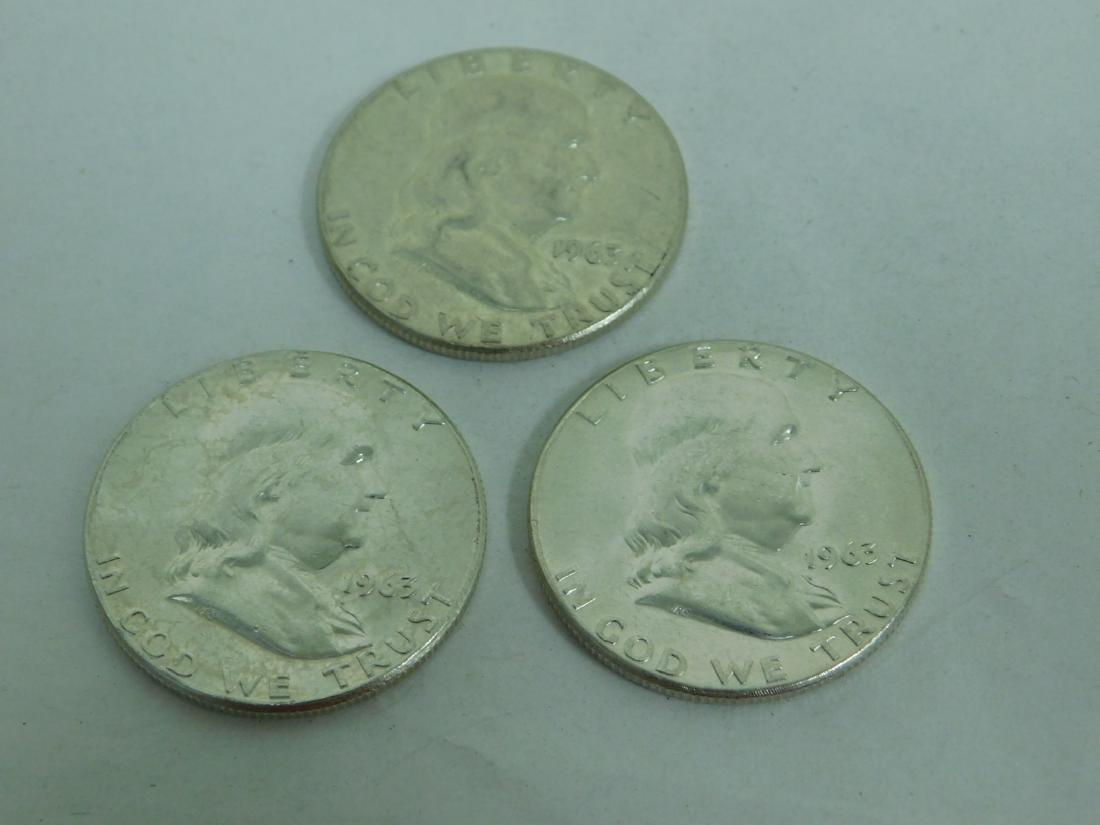 3 1963-P SILVER FRANKLIN HALF DOLLARS (1 of 8)