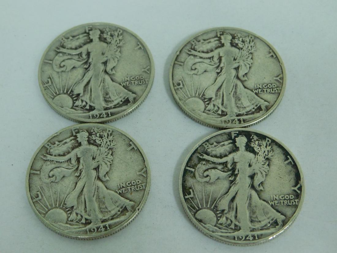 4 - 1941 WALKING LIBERTY SILVER HALF DOLLARS (1 of 10)