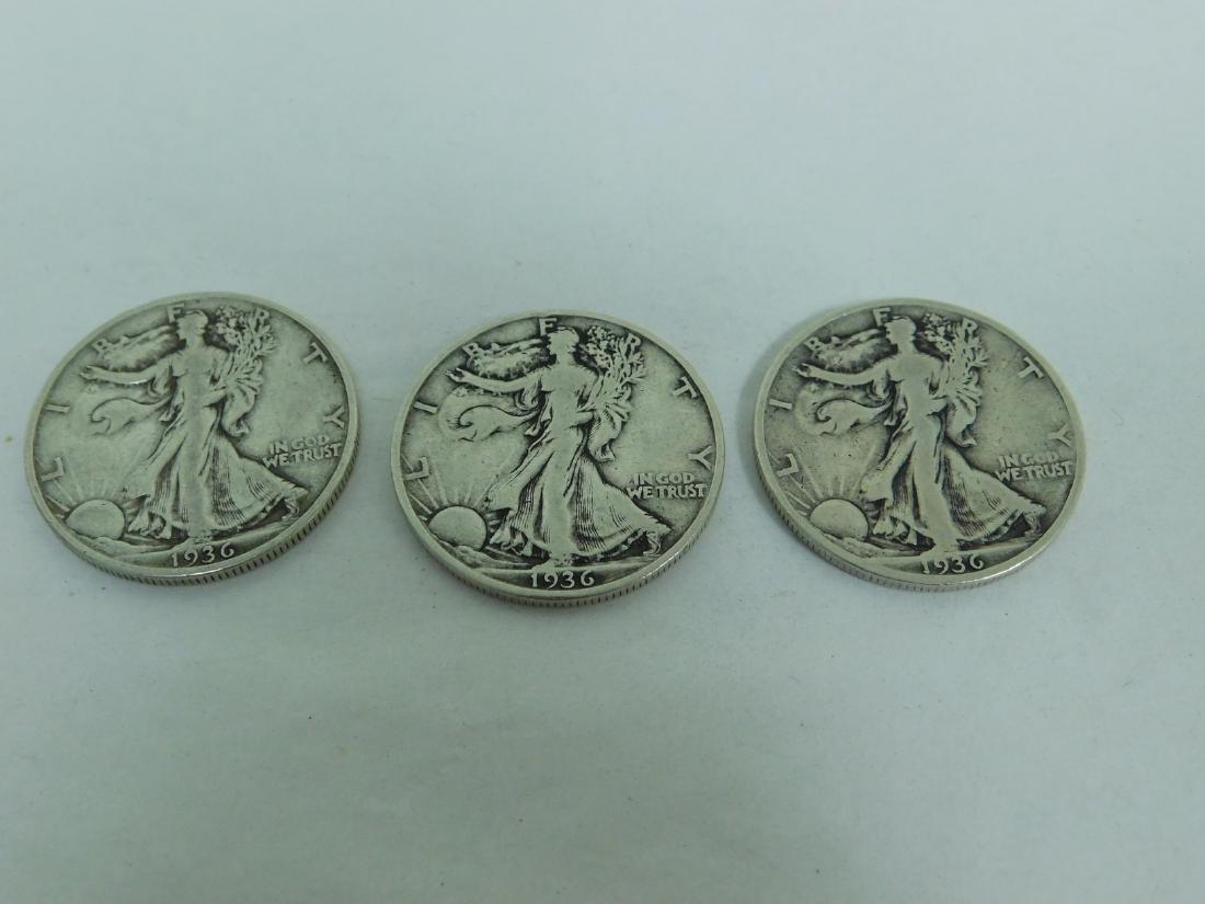 3 1936 SILVER WALKING LIBERTY HALF DOLLARS (1 of 8)