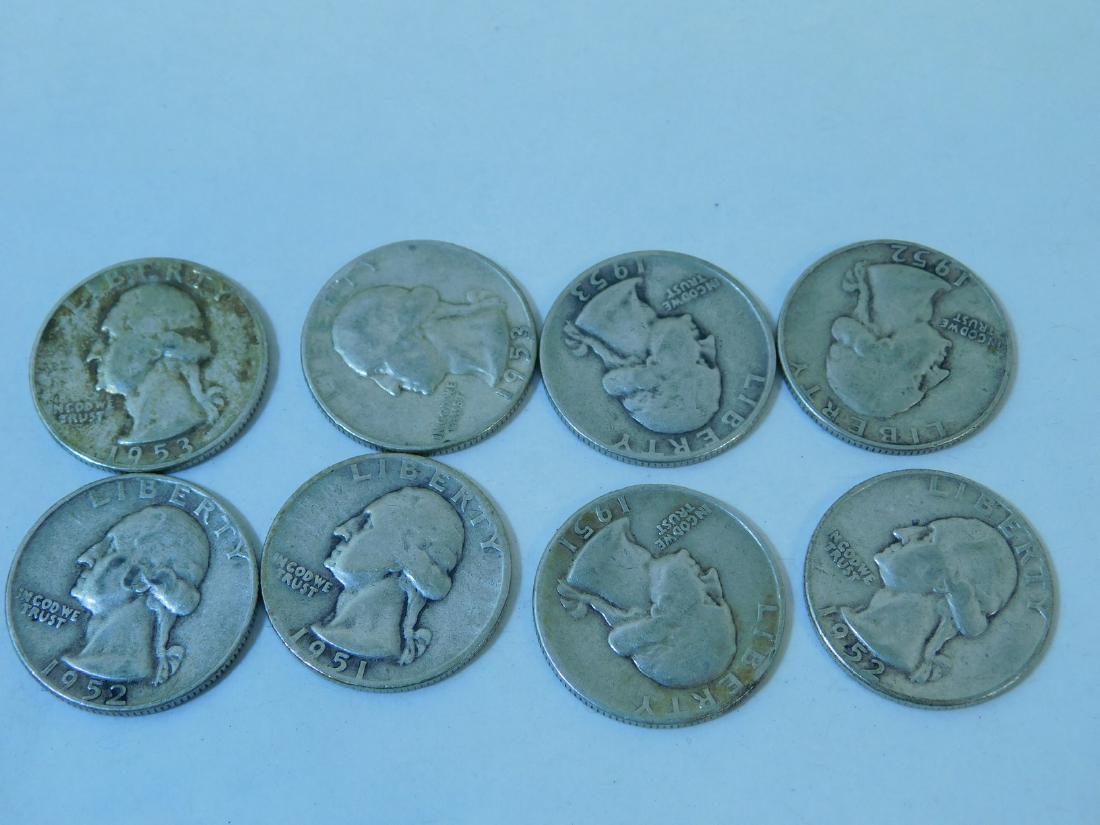 8 1951-1953 SILVER QUARTERS (1 of 6)
