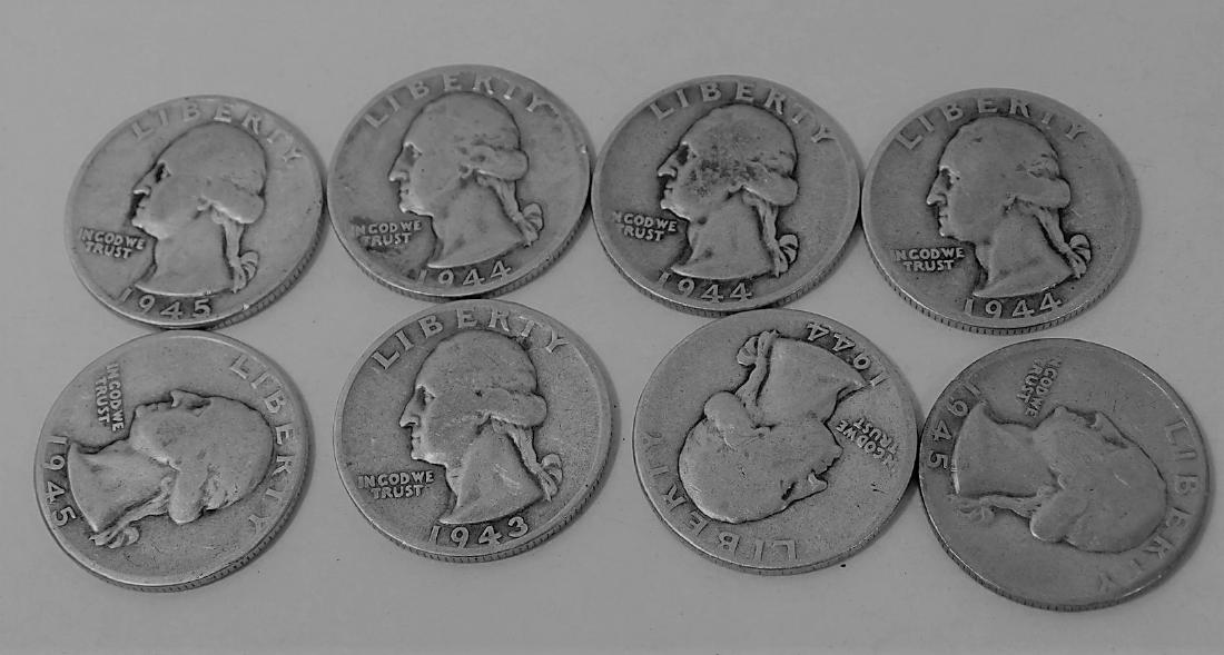 8 1943 - 1945 SILVER QUARTERS (1 of 6)