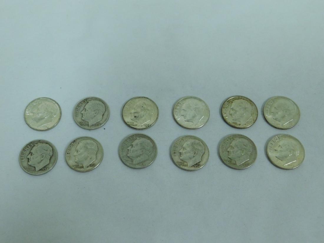 12 ROOSEVELT SILVER DIMES (1 of 8)