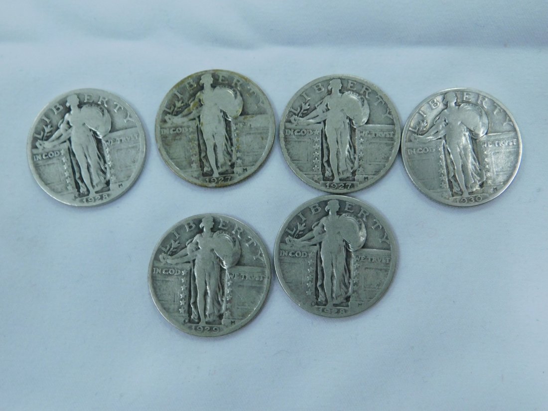 6 SILVER STANDING LIBERTY QUARTERS (1 of 7)
