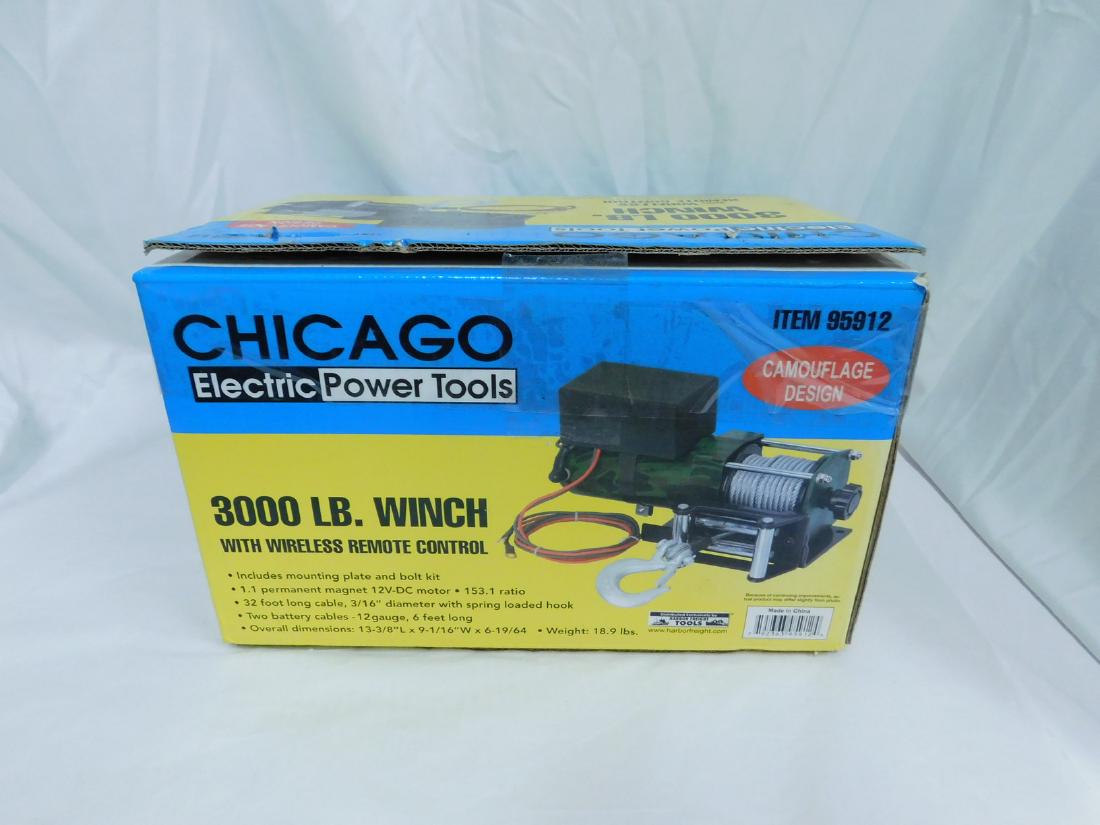 NIB CHICAGO POWER 3000 LB ELECTRIC WENCH (1 of 4)
