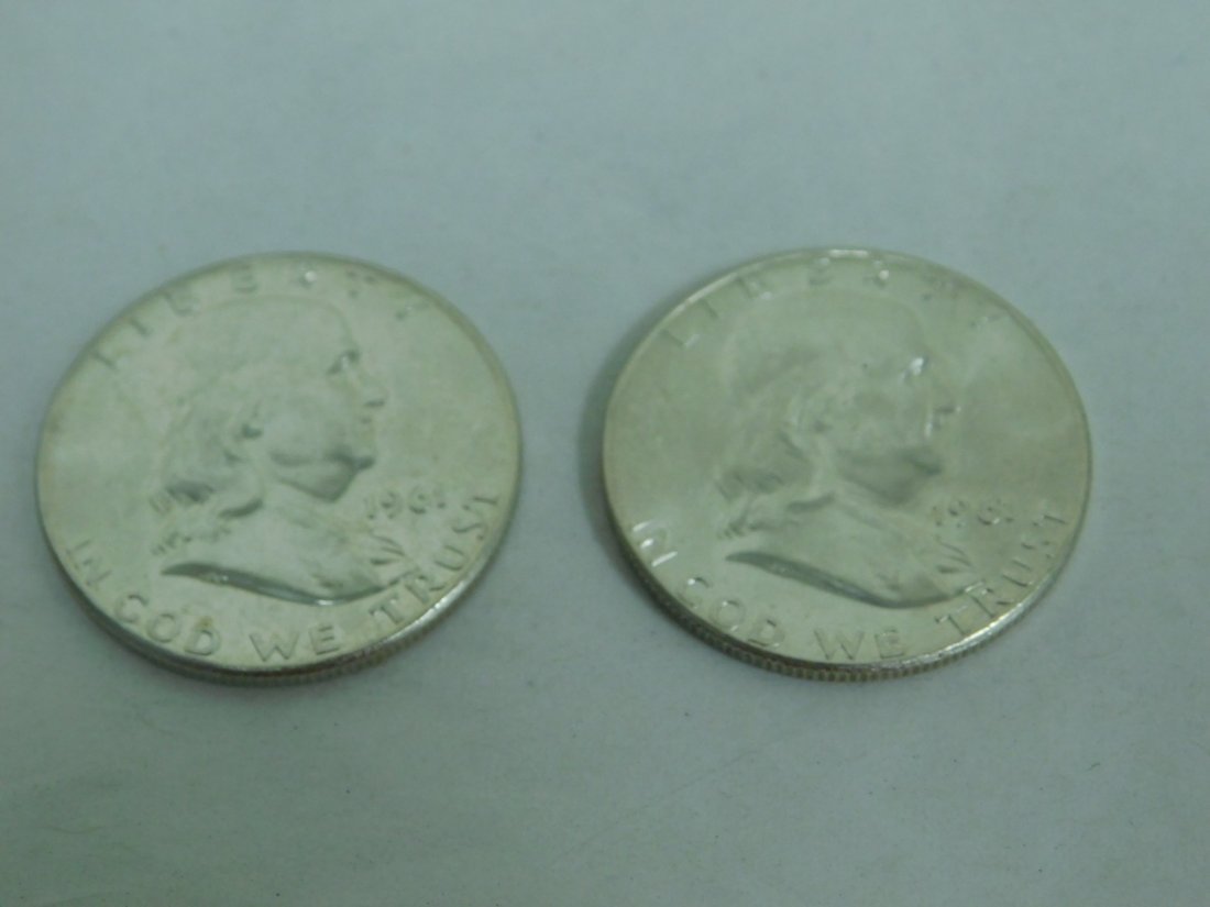 2 - 1961 FRANKLIN SILVER HALF DOLLARS (1 of 2)