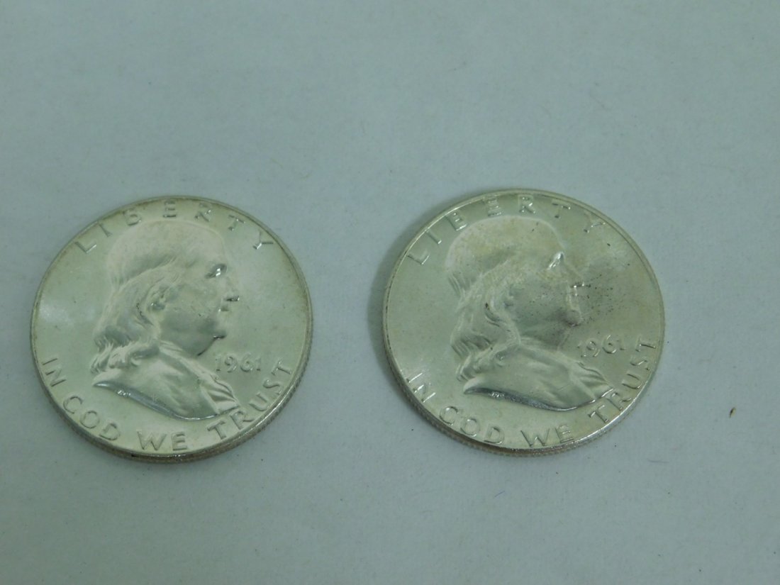 TWO 1961 FRANKLIN HALF DOLLARS (1 of 2)