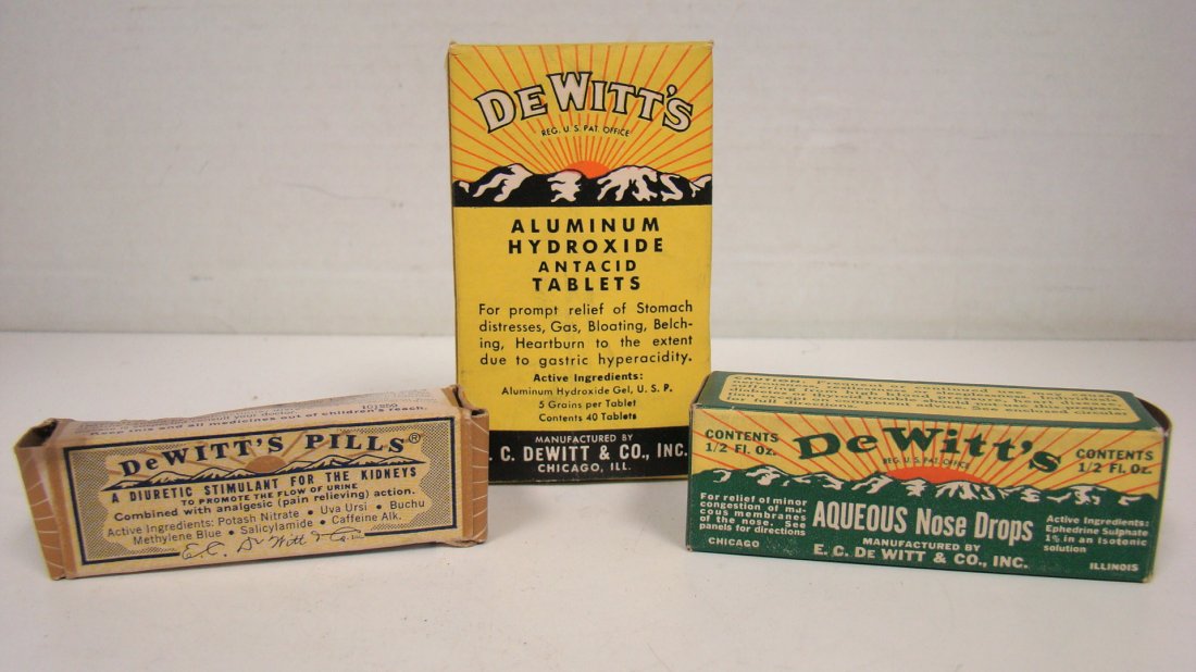 VINTAGE DEWITT'S ANTACID, NOSE DROPS  DIURETIC (1 of 9)