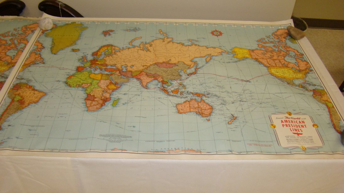 RARE AMERICAN PRESIDENT LINES CRUISE SHIP MAP (1 of 5)