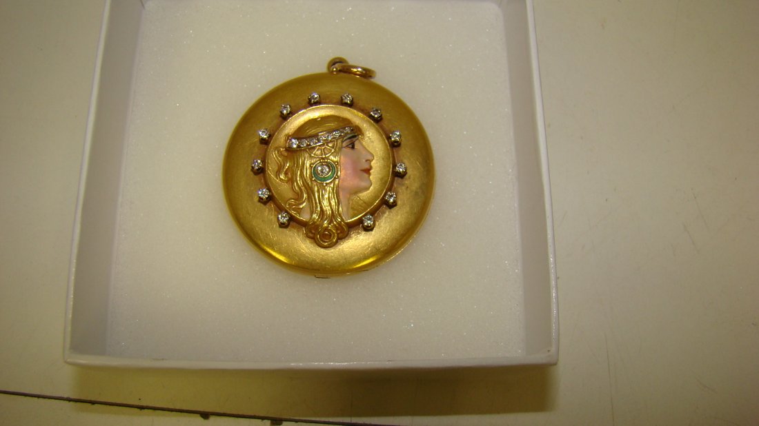 DECO 14K AND DIAMOND LOCKET - VERY UNIQUE (1 of 9)