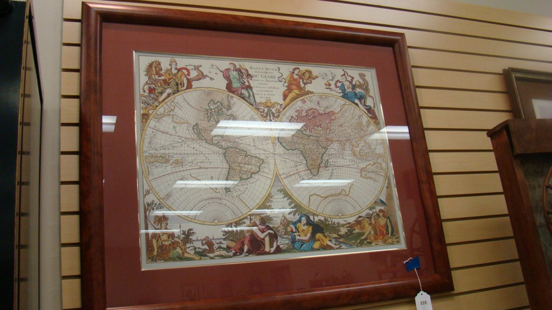 LG FRAMED PRINT - FLAT MAP OF THE WORLD (1 of 2)
