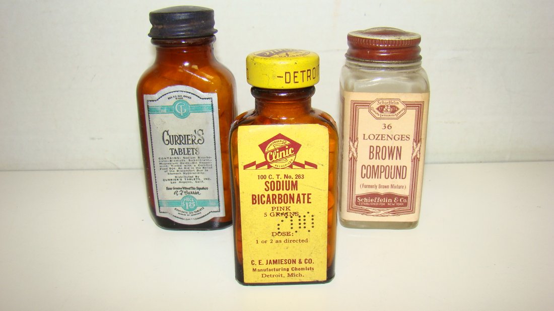 3 NEW/OLD STOCK MEDICINE BOTTLES (1 of 8)