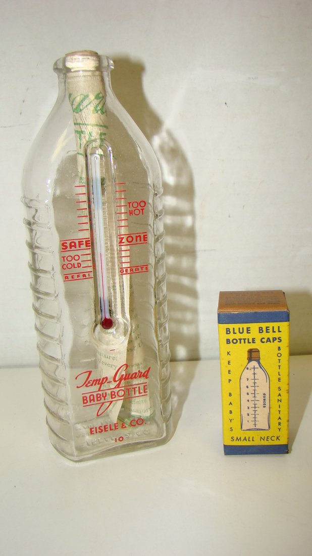 LIKE NEW VTG TEMP-GUARD BABY BOTTLE W/ THERMOMETER (1 of 7)