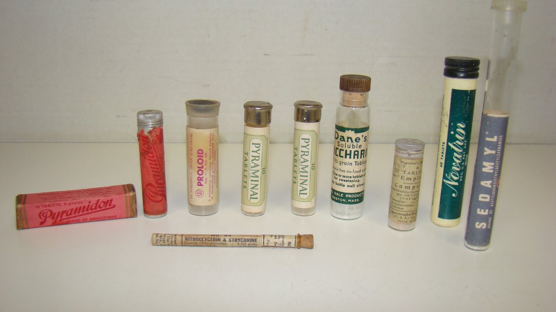 10 NEW/OLD STOCK SMALL MEDICINE BOTTLES (1 of 3)