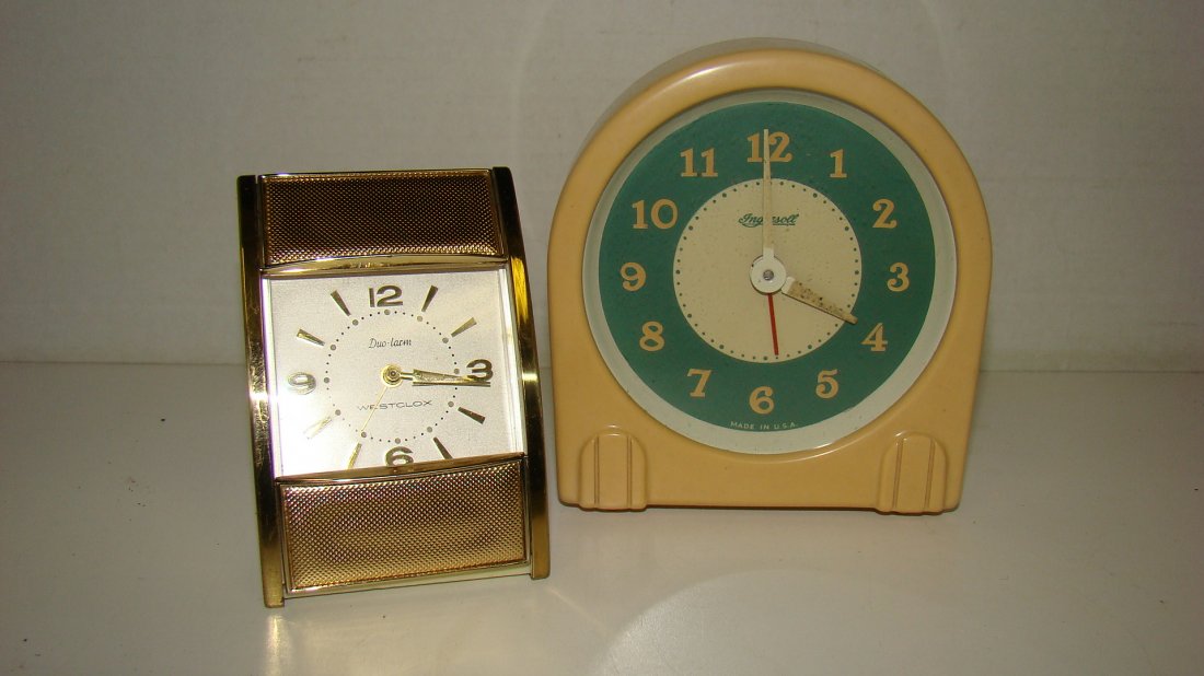 VTG INGERSOL 40 HR SPRING ALARM CLOCK, ETC (1 of 4)