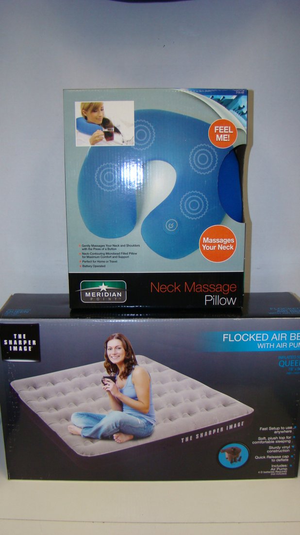 NIB SHARPER IMAGE QUEEN SIZE AIR BED W/ PUMP & PIL (1 of 7)