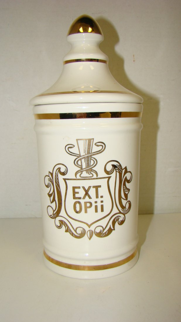 VTG OWENS ILLINOIS CERAMIC APOTHECARY JAR (1 of 4)