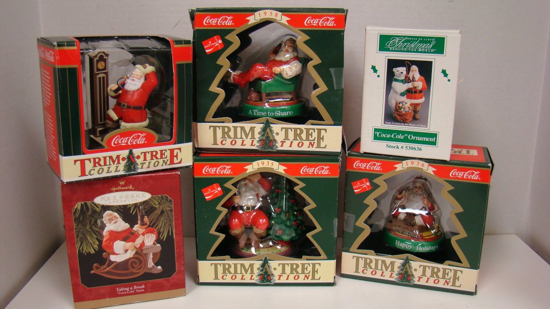 6 NIB COCA-COLA CHRISTMAS ORNAMENTS (1 of 6)