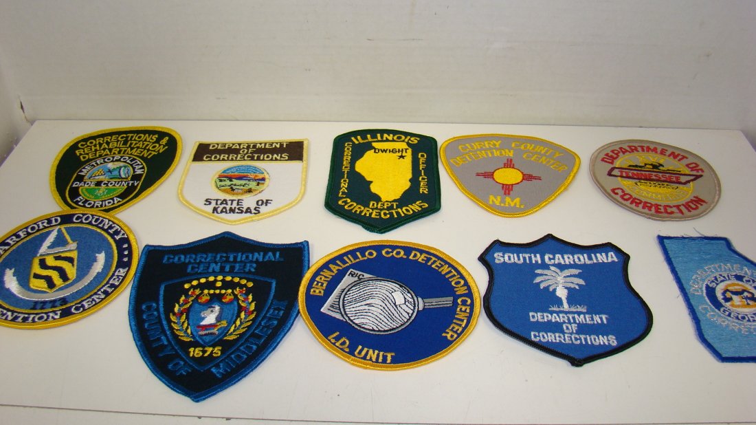10 VARIOUS DEPARTMENT OF CORRECTIONS PATCHES (1 of 5)