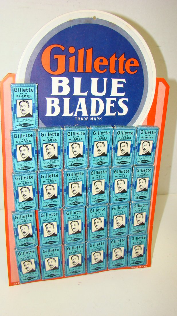 NEW/OLD STOCK GILLETTE BLUE BLADES STORE DISPLAY (1 of 4)