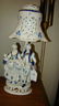 PAIR BLUE/WHITE PORCELAIN VICTORIAN STYLE LAMPS
