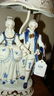 PAIR BLUE/WHITE PORCELAIN VICTORIAN STYLE LAMPS - 2