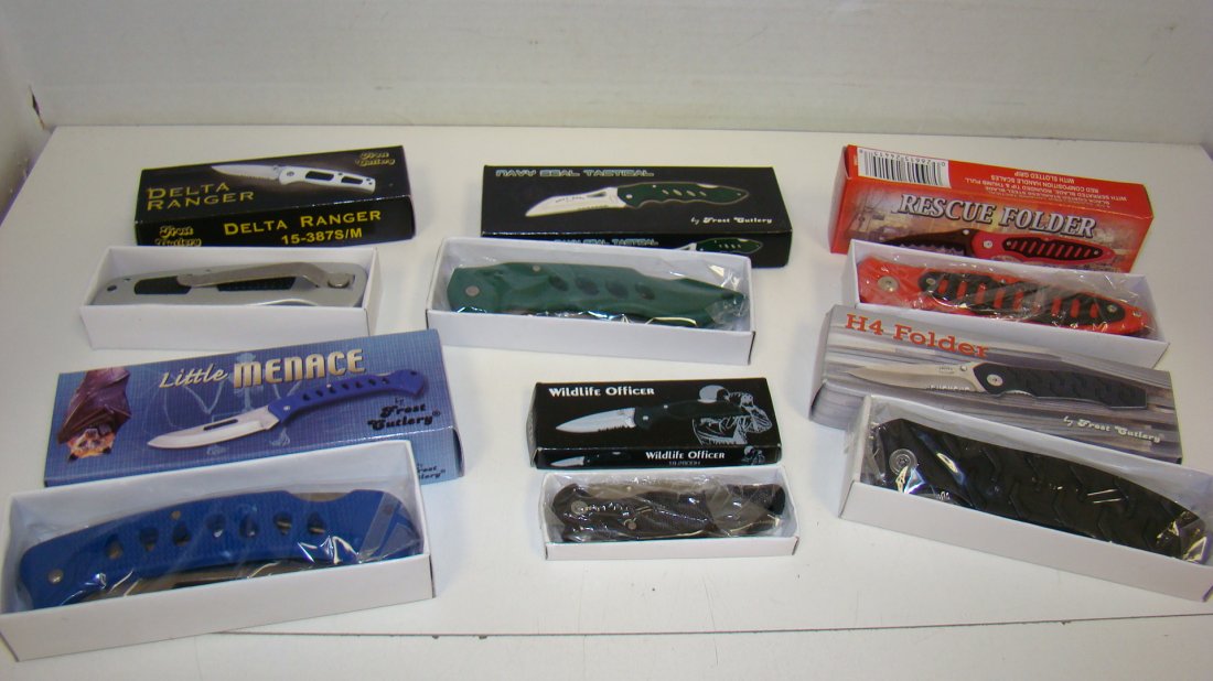 6 NIB FROST CUTLERY FOLDING KNIVES (1 of 4)