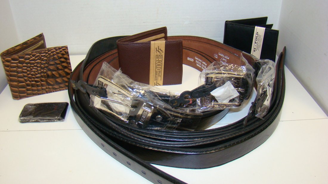 MEN'S NEW LEATHER BELTS & WALLETS (1 of 6)