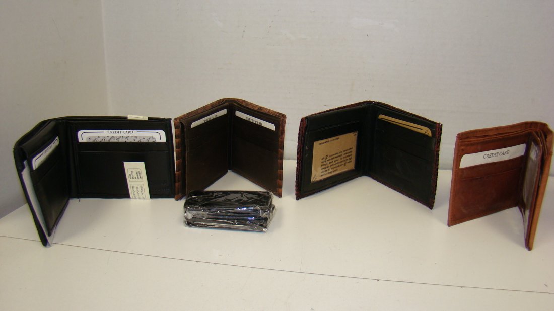 4 ''NEW'' MEN'S LEATHER WALLETS-MONEY CLIPS (1 of 4)