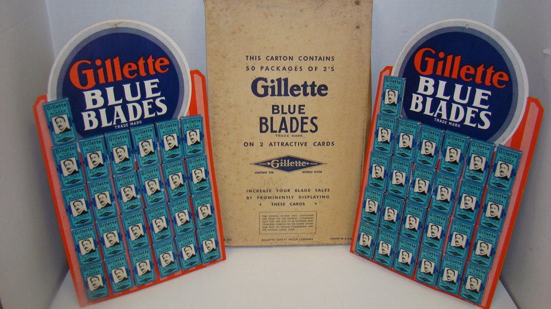 2 VINTAGE GILLETTE BLUE BLADES STORE DISPLAY (1 of 6)