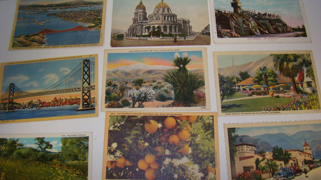 STACK OF VINTAGE CALIFORNIA POST CARDS (1 of 4)