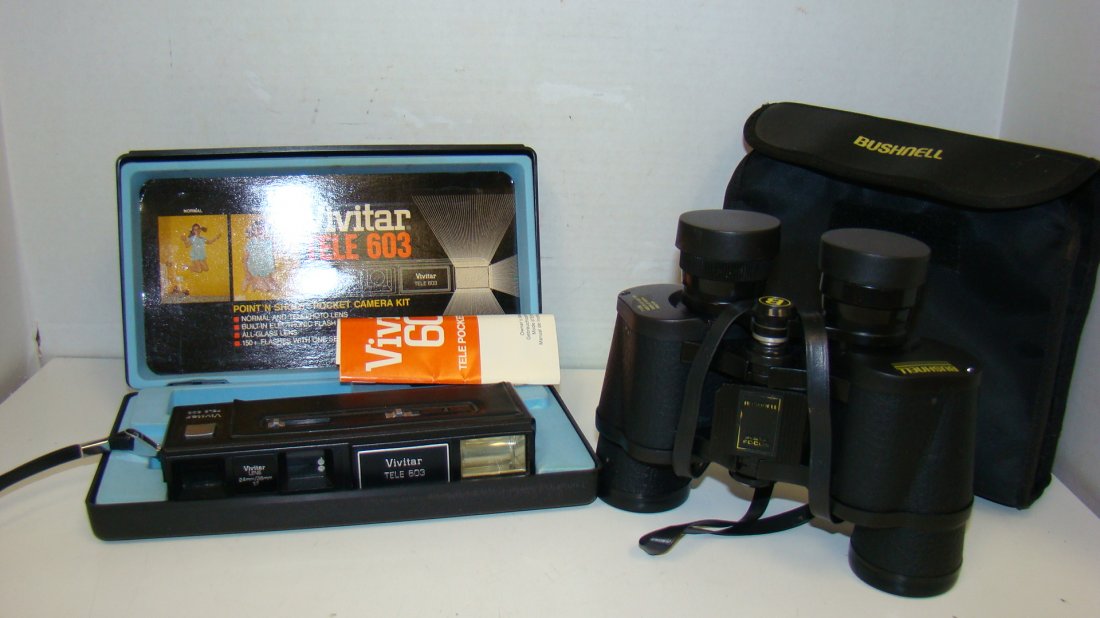 BUSHNELL BINOCULARS & VIVITAR POCKET CAMERA (1 of 4)