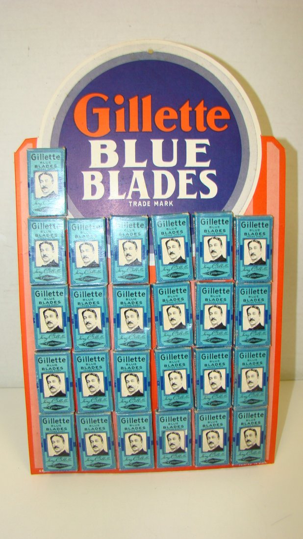 NOS GILLETTE BLUE BLADES STORE DISPLAY (1 of 5)