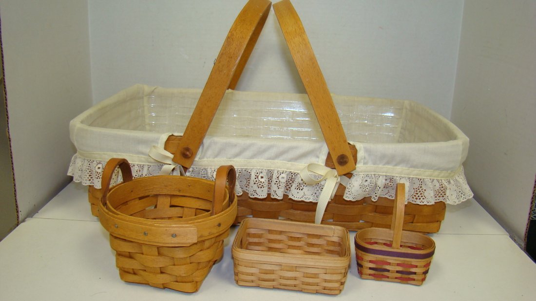 4 LONGABERGER BASKETS-1993,94 & 95 (1 of 7)