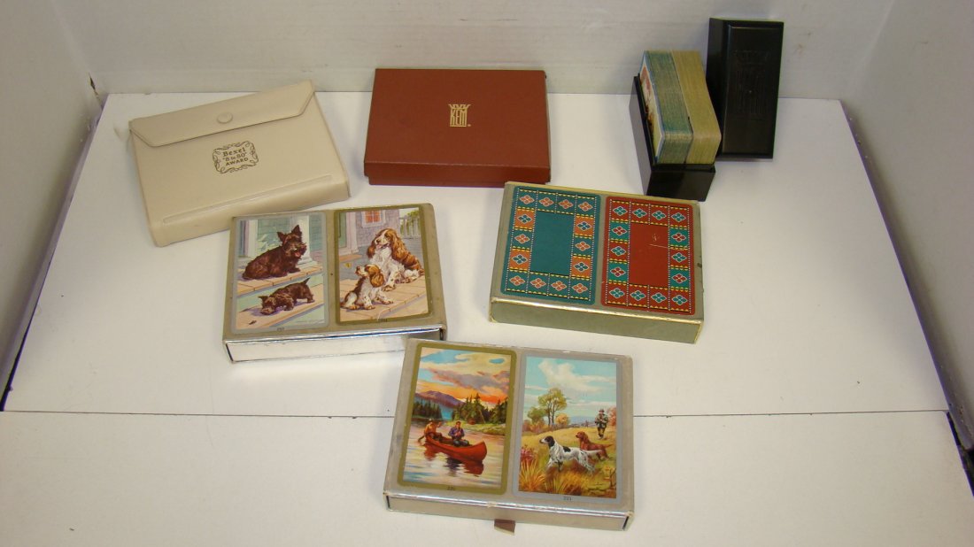 5 VINTAGE 2 DECK CARDS SETS (1 of 10)
