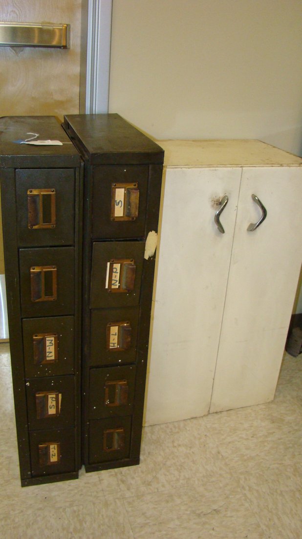 2 VTG 5 DRAWER METAL INDEX FILES (1 of 3)