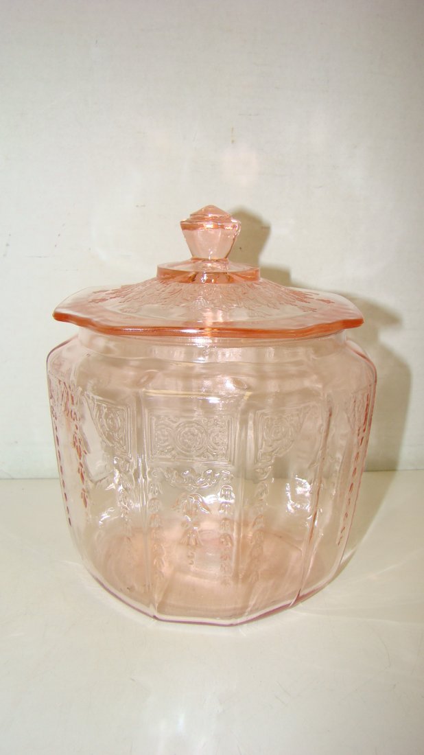 8'' PINK ''PRINCESS'' DEP GLASS COOKIE JAR (1 of 4)