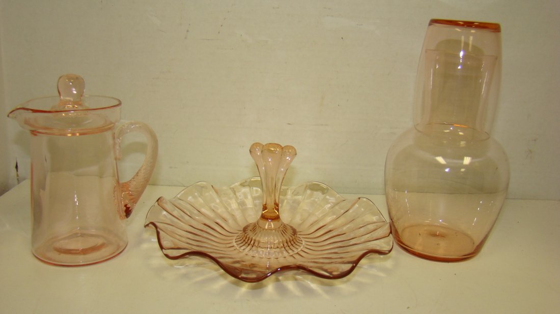 3 PCS OF PINK DEPRESSION GLASS (1 of 5)